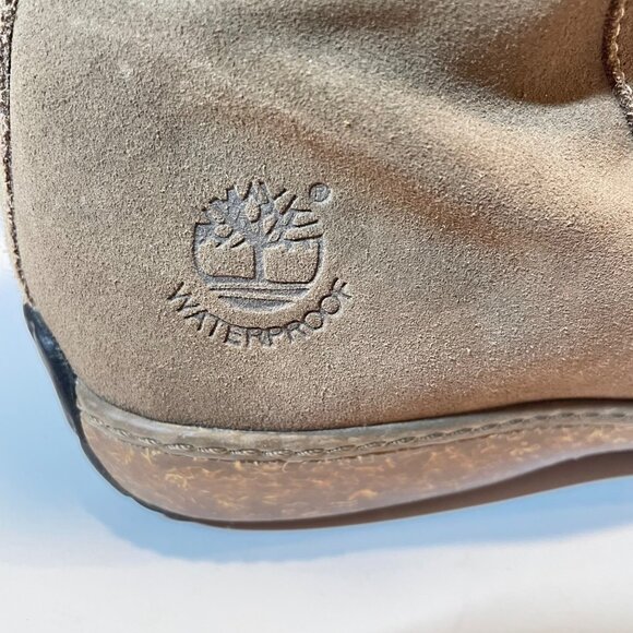 Timberland Womens Waterproof Tan Suede Tall Lace-Up Boots W/ Faux Shearling Lini - Picture 5 of 16